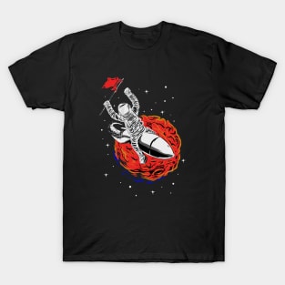 The flying Astronaut on a Rocket T-Shirt